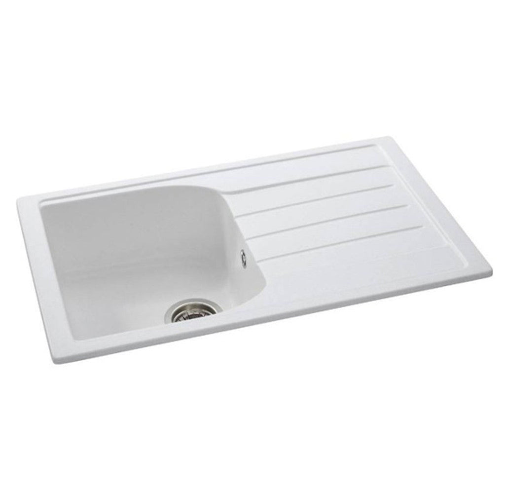 Abode ORIEL 1.0 Bowl Inset Granite Sink White