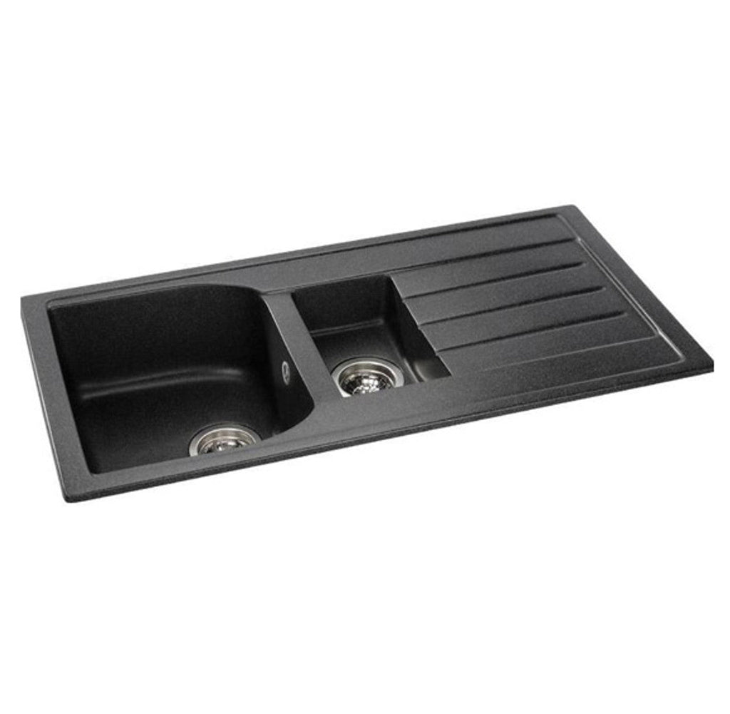Abode ORIEL 1.5 Bowl Inset Granite Sink Black