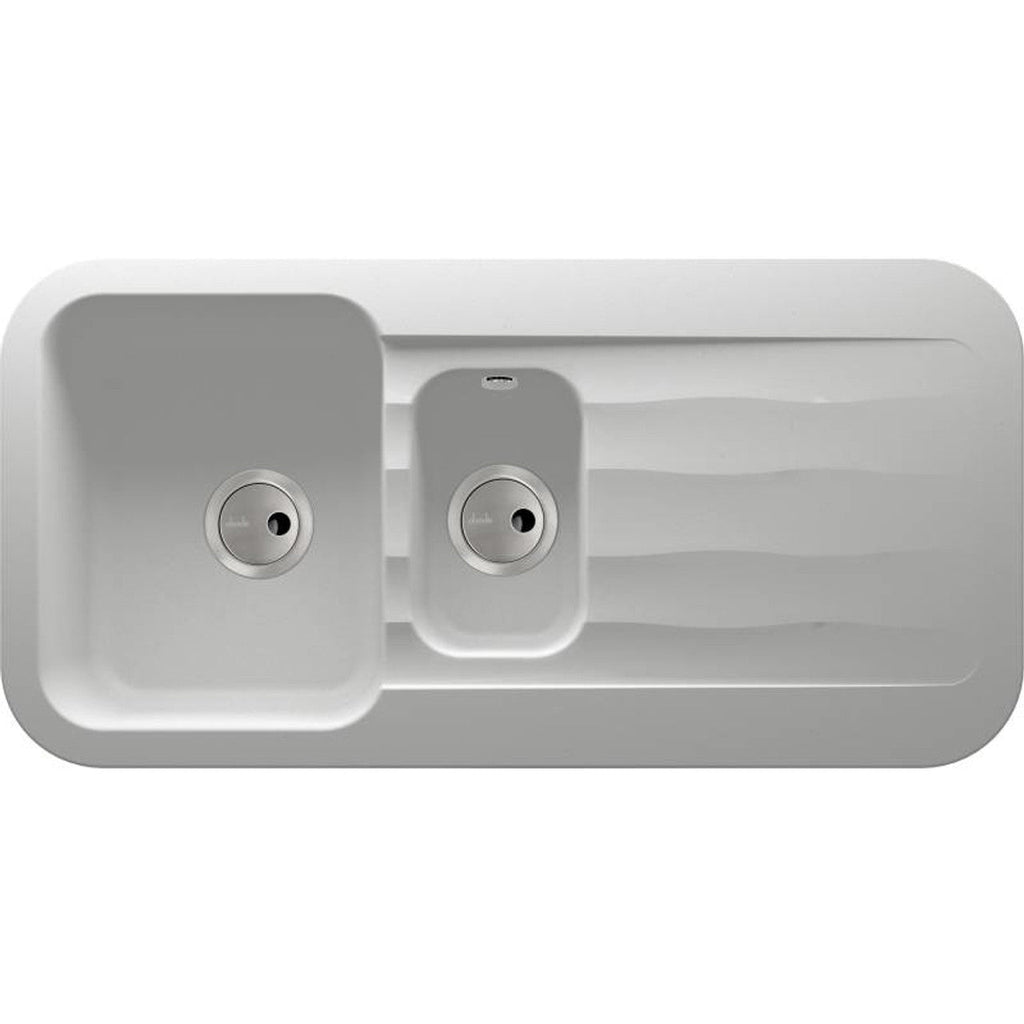 Abode Dune 1.5 Bowl Granite Sink with drainer White