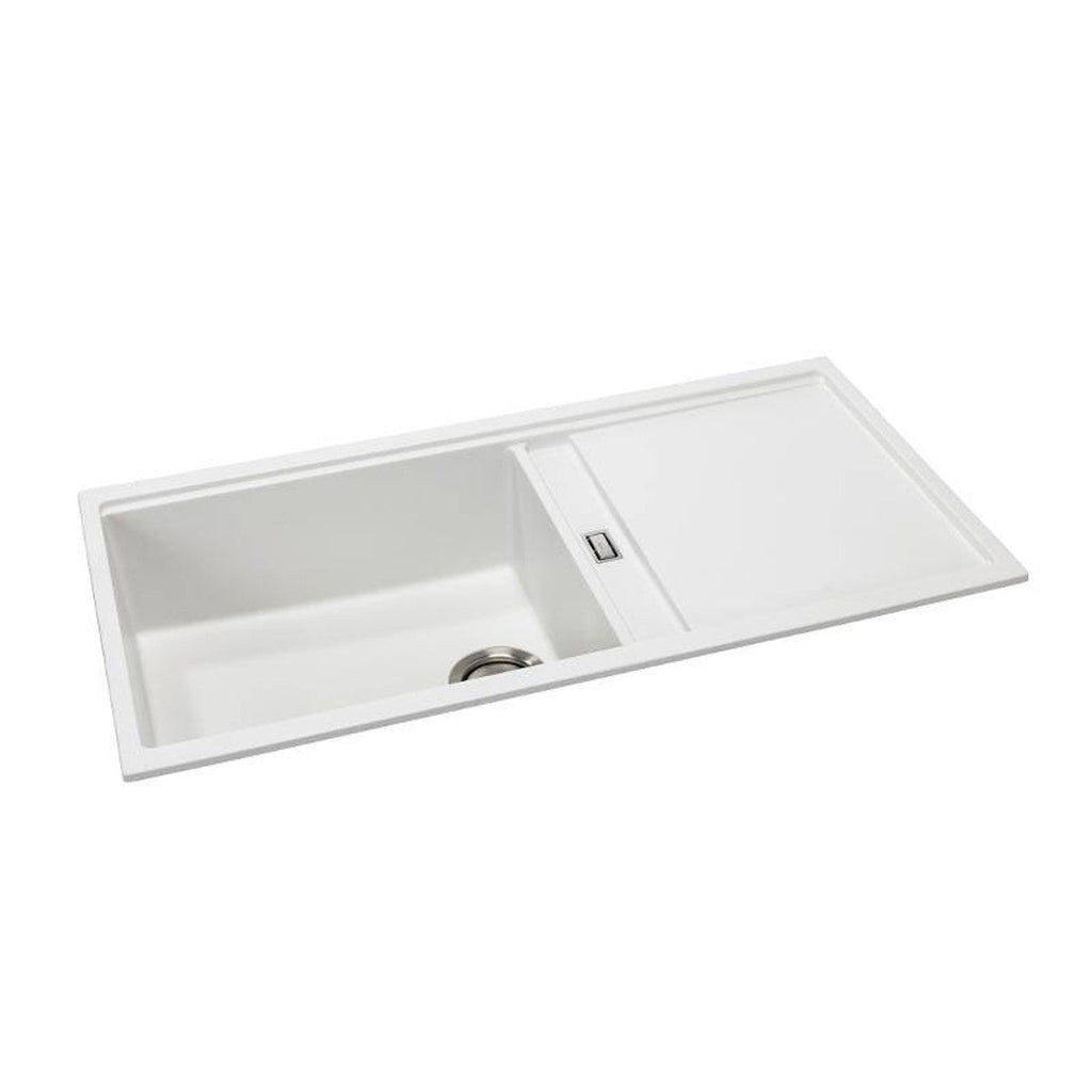 Abode Synchronist Large 1.25 Bowl Kitchen Sink with Drainer White