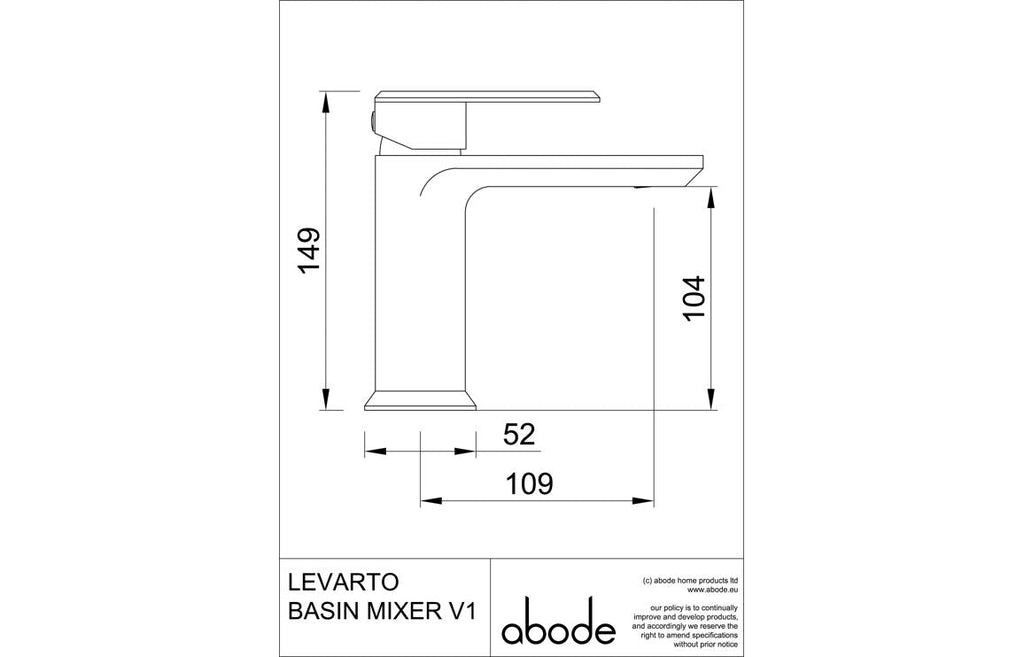 Abode Levarto Basin Mixer - Matt Black & Brass AB2780