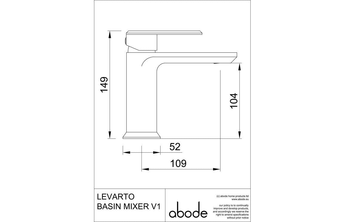 Abode Levarto Basin Mixer - Matt Black AB2860
