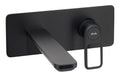 Abode Levarto Wall Mounted Basin/Bath Mixer - Matt Black & Brass AB2790