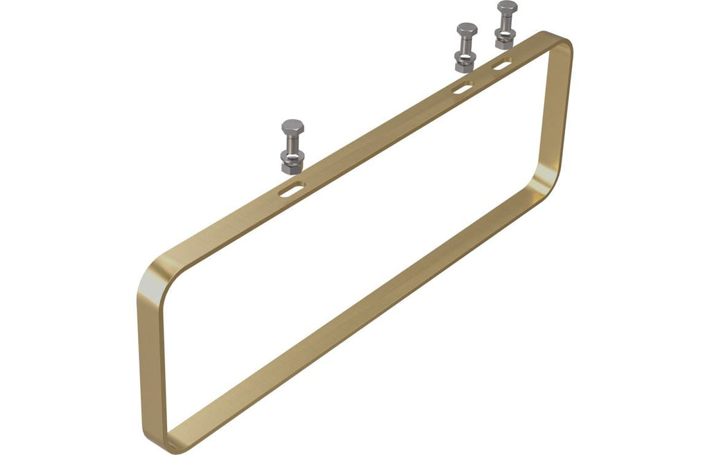 Abode Tableau/Iox Shelf & Tablet Basin Set - Chalk White Brushed Brass Bowl