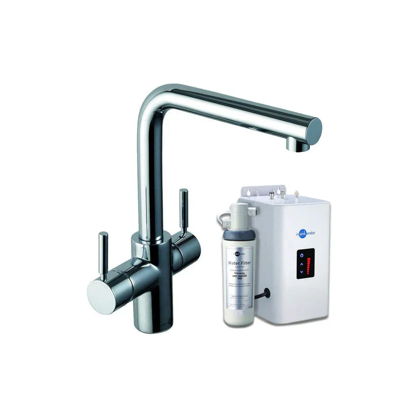InSinkErator 3N1 L Shape Tap, Neo Tank & Filter Pack - Brushed Steel