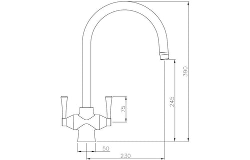 Abode Gosford Monobloc Mixer Tap - Brushed Nickel  AT1020