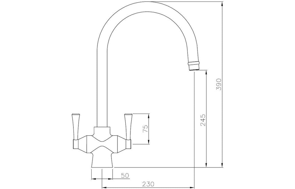 Abode Gosford Monobloc Mixer Tap - Chrome  AT1019