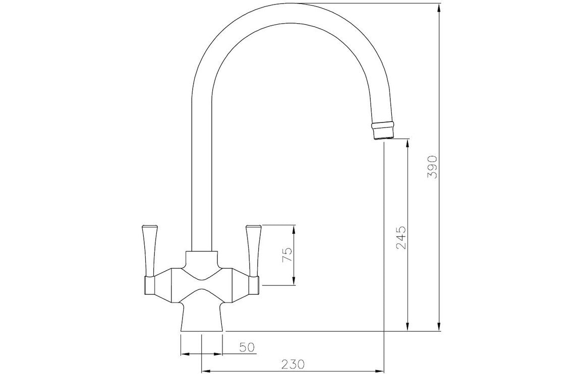 Abode Gosford Monobloc Mixer Tap - Antique Brass AT1022
