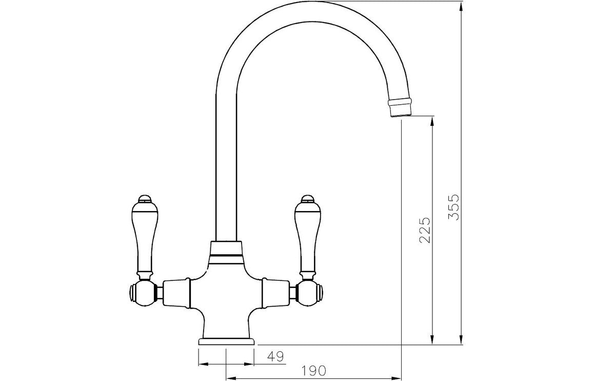 Abode Ludlow Monobloc Mixer Tap - Antique Brass AT1028