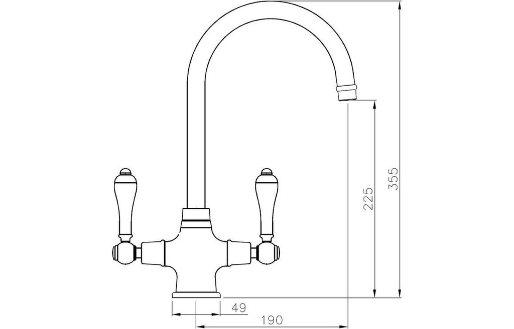 Abode Ludlow Monobloc Mixer Tap - Chrome AT1026