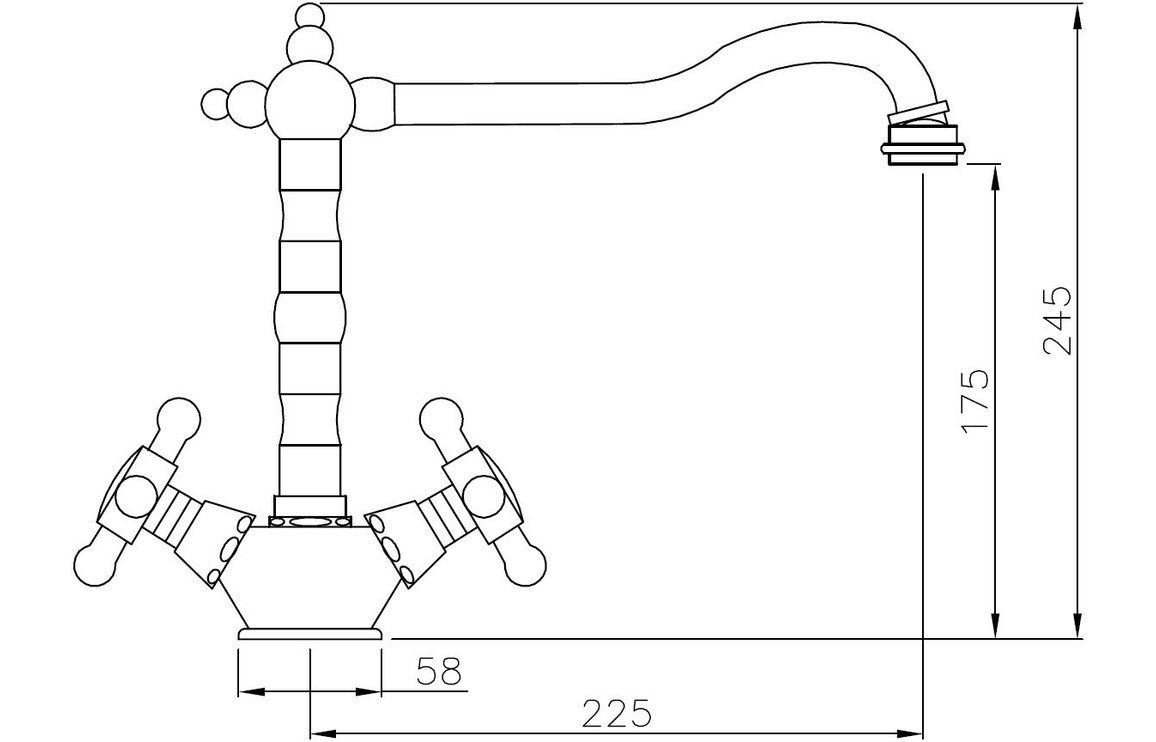 Abode Melford Monobloc Mixer Tap - Chrome AT1041