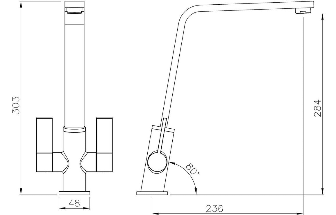 Abode Linear Flair Monobloc Mixer Tap - Brushed Nickel AT1221