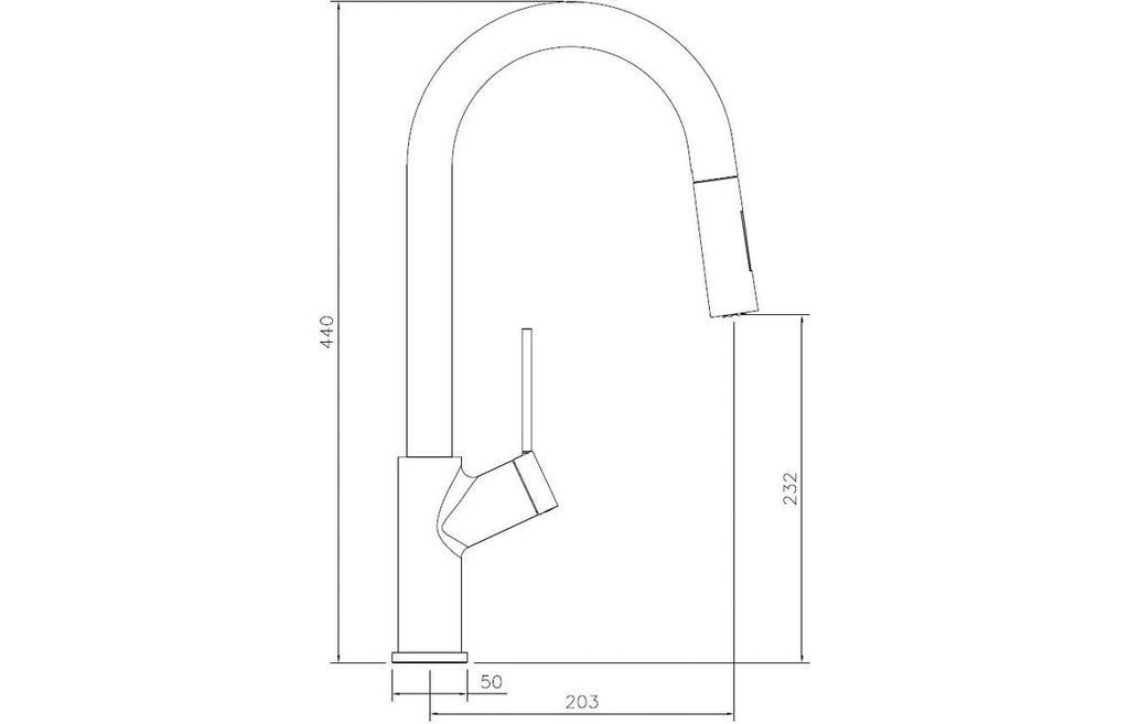 Abode Virtue Nero Mixer Tap w/Pull Out - Chrome AT1244