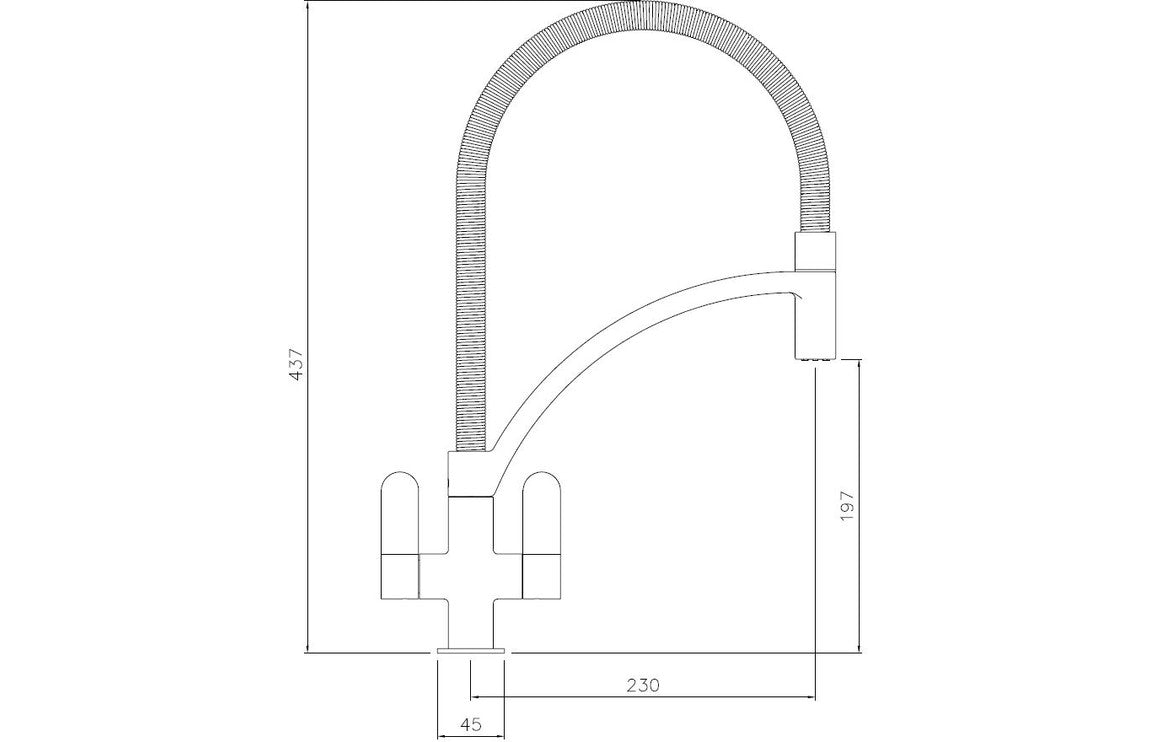 Abode Genio Monobloc Semi-Professional Mixer Tap - Chrome AT2071