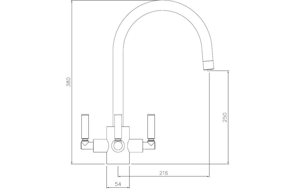 Abode Orcus 3 Way Aquifier Mixer Tap - Chrome AT2072