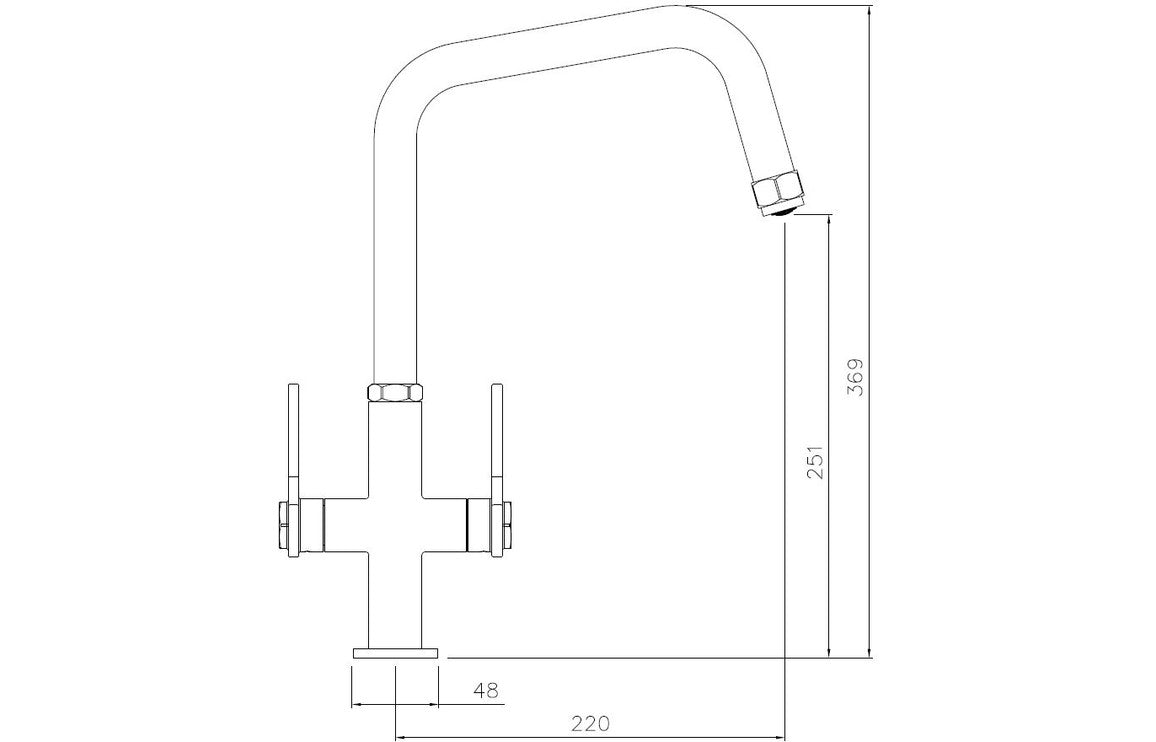 Abode Hex Monobloc Mixer Tap - Antique Brass AT2093