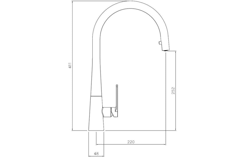Abode Coniq R Single Lever Mixer Tap w/Pull Out - Chrome AT2119