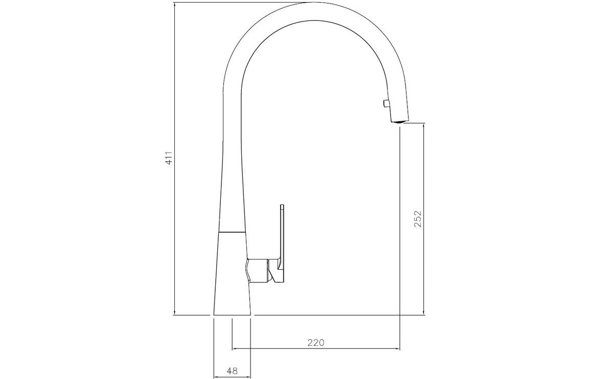 Abode Coniq R Single Lever Mixer Tap w/Pull Out - Chrome AT2119