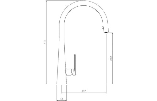 Abode Coniq R Single Lever Mixer Tap w/Pull Out - Chrome AT2119
