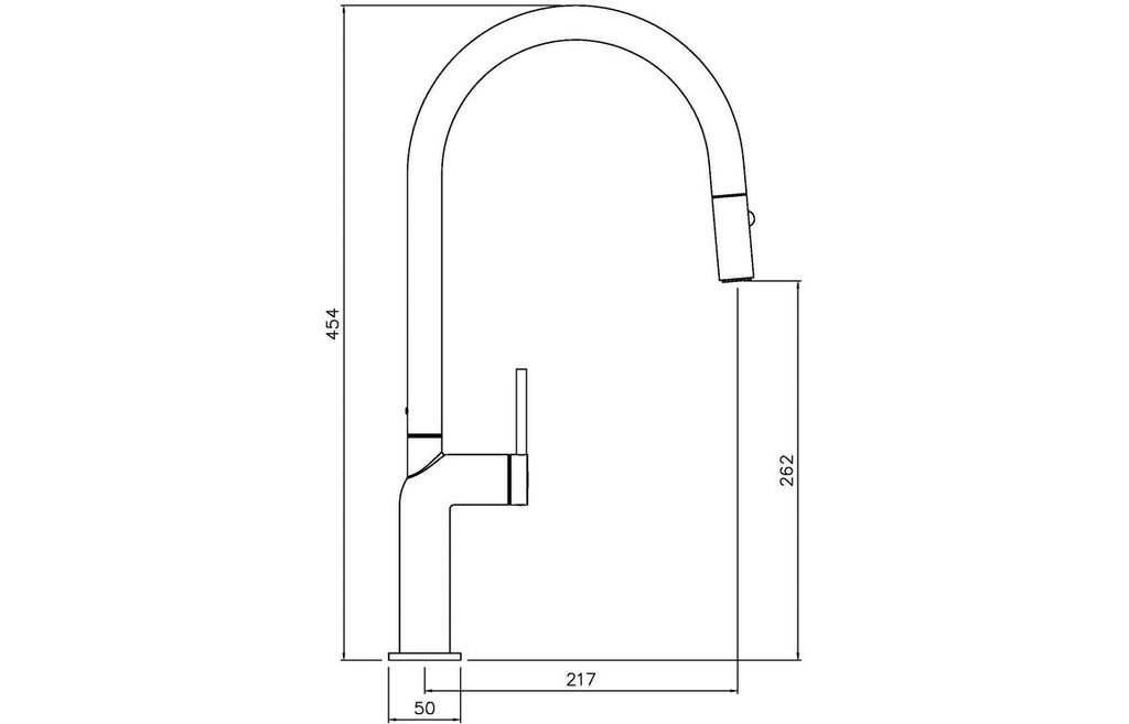 Abode Tubist Single Lever Mixer Tap w/Pull Out - Brushed Nickel  AT2130