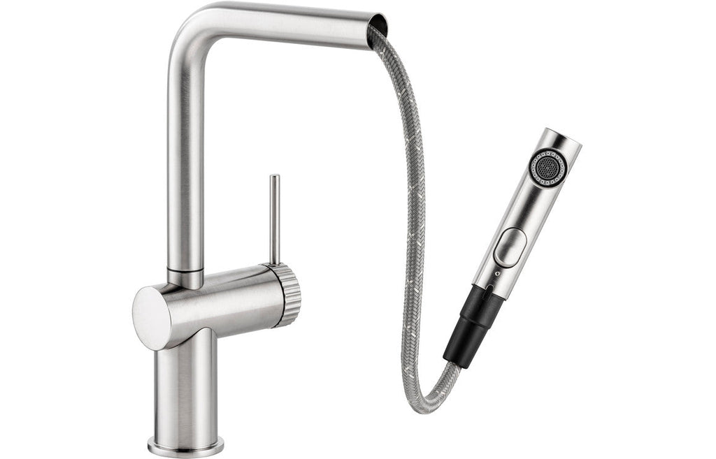 Abode Fraction Pull-Out Mixer Tap - Brushed Nickel AT2157