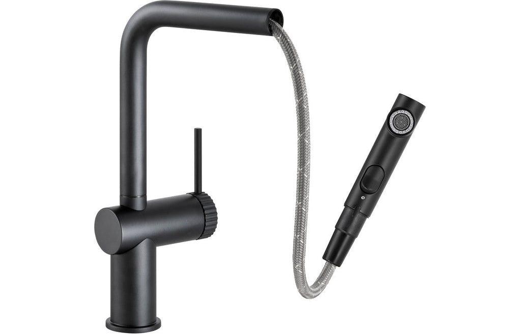 Abode Fraction Pull-Out Mixer Tap - Matt Black  AT2159