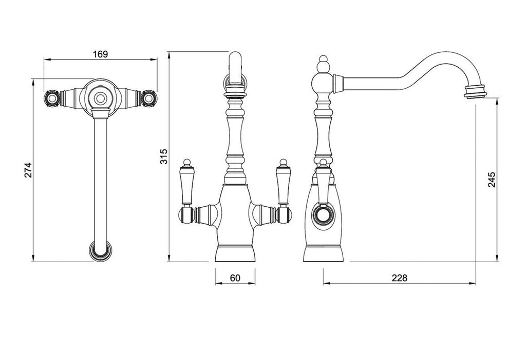 Abode Mayenne Monobloc Mixer Tap - Brushed Nickel AT2230