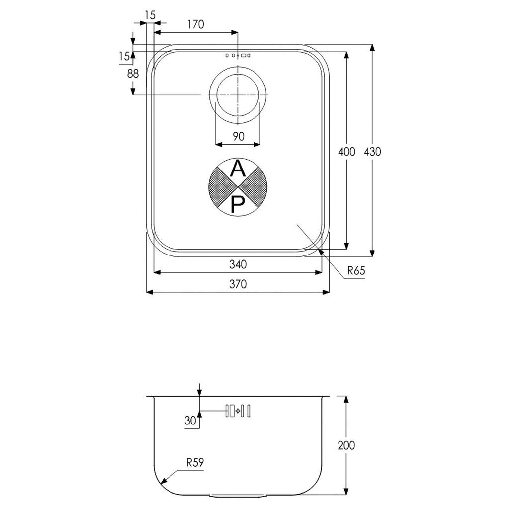 Abode AW5014 MATRIX R50-100-340 Stainless Steel Sink