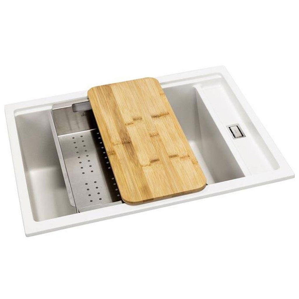 Abode Synchronist Large 1.25 Bowl Kitchen Sink Inset / Undermount White