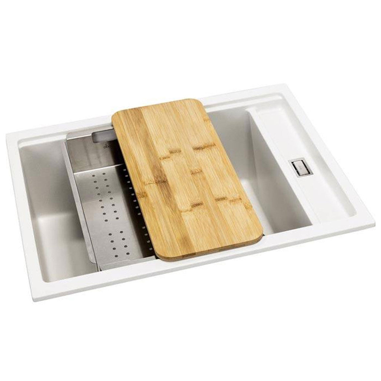 Abode Synchronist Large 1.25 Bowl Kitchen Sink Inset / Undermount White