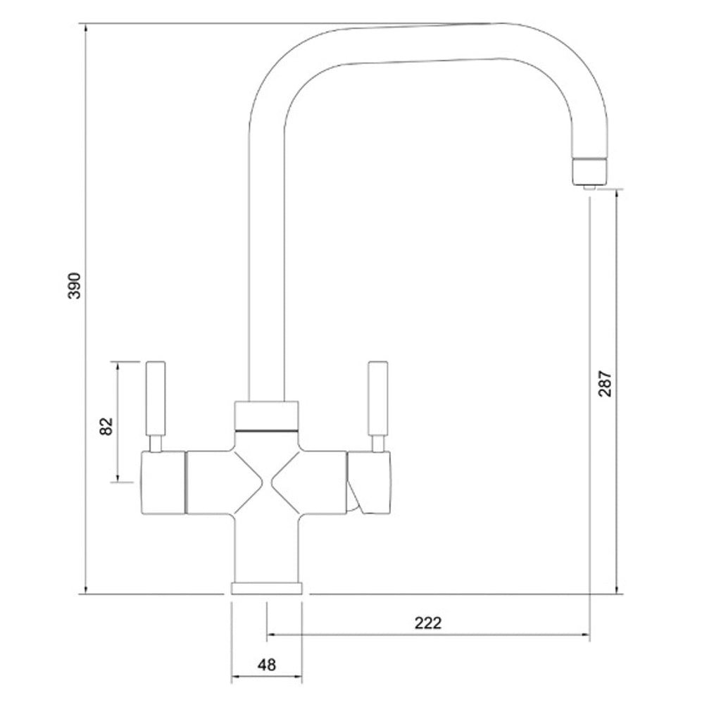 Abode PRONTEAU PROSTYLE Kettle Hot 3 in 1 Tap - WRAS Approved Graphite
