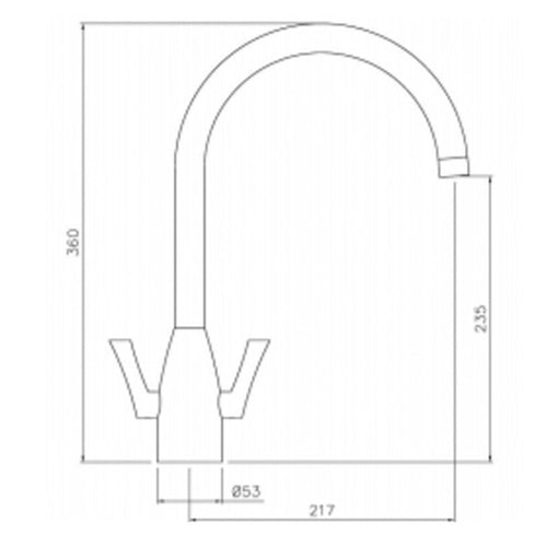 Abode Airo Monobloc Dual Lever Kitchen Tap - WRAS Approved Gunmetal