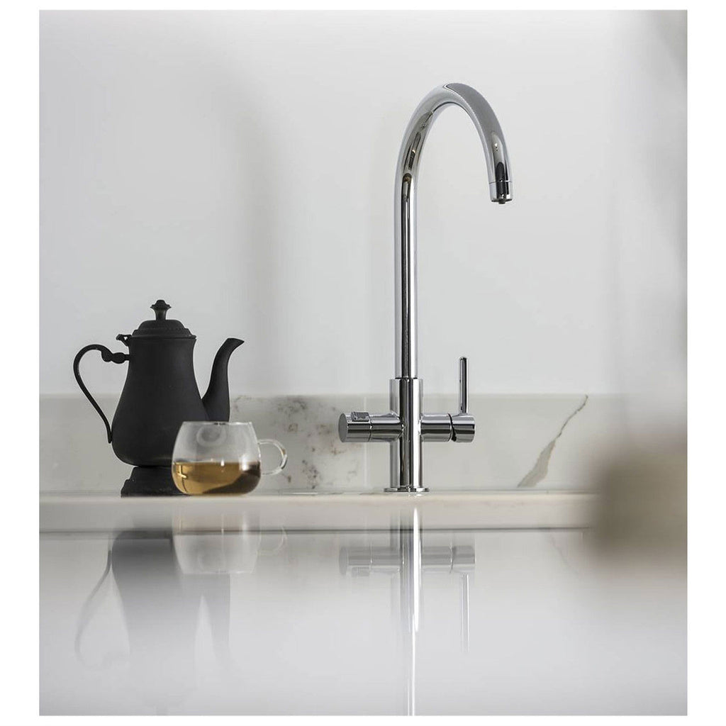 Abode Pronteau Prothia 3 in 1 Monobloc Swan Kitchen Tap - WRAS Approved Chrome