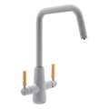 Abode Pronteau Scandi-X 4 in 1 Hot & Filtered Kitchen Tap Wood Handles Matt Grey