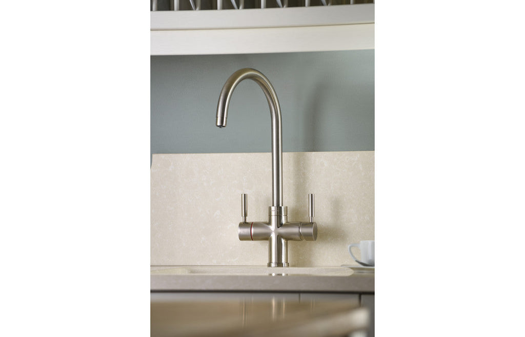 Abode Prostream 3 IN 1 Swan Spout Monobloc Tap - Brushed Nickel PT1102