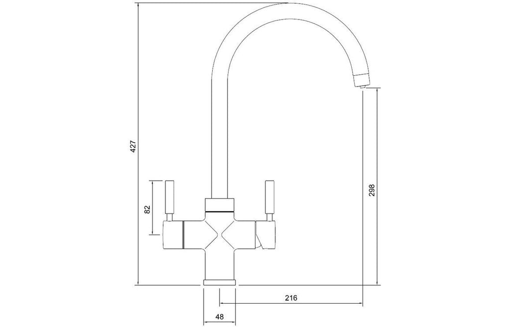 Abode Prostream 3 IN 1 Swan Spout Monobloc Tap - Chrome PT1101