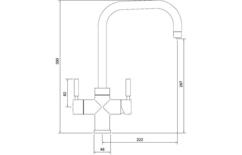 Abode Prostyle 3 IN 1 Quad Spout Monobloc Tap - Brushed Nickel PT1112