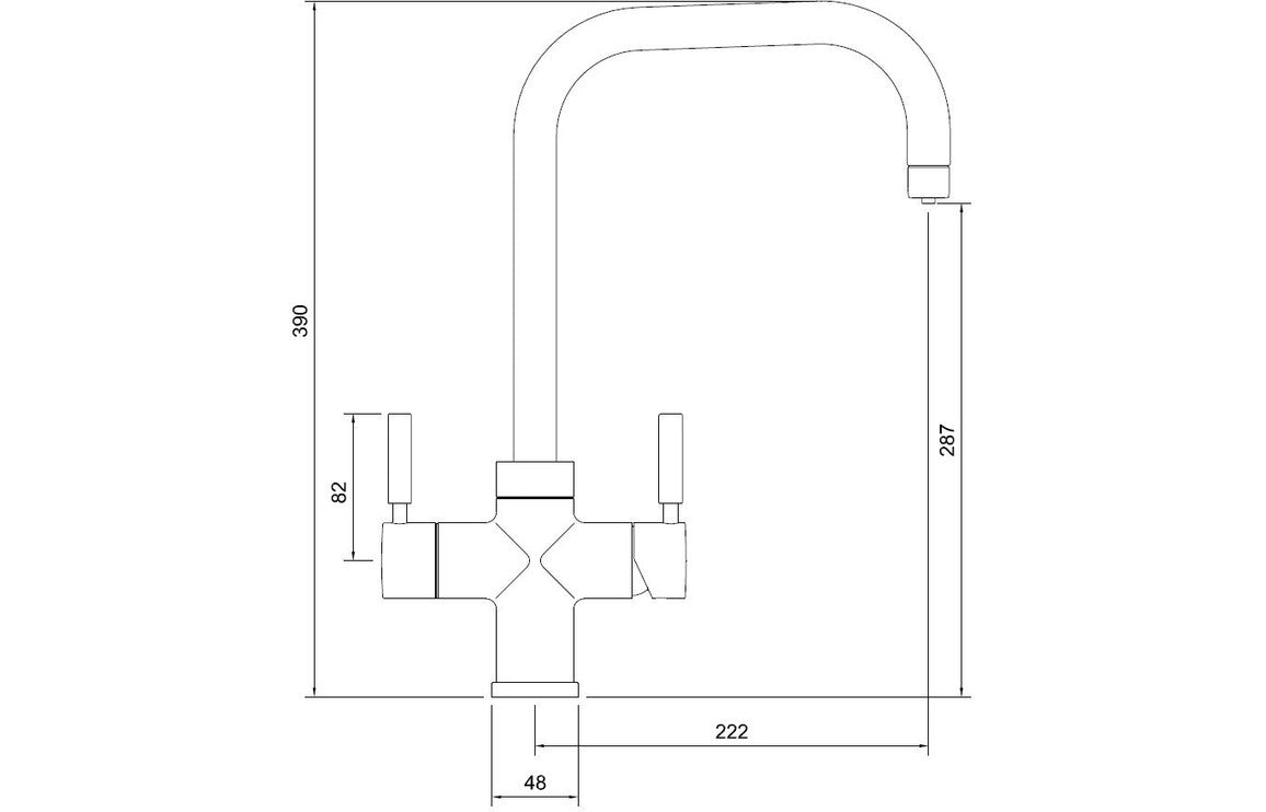 Abode Prostyle 3 IN 1 Quad Spout Monobloc Tap - Brushed Nickel PT1112
