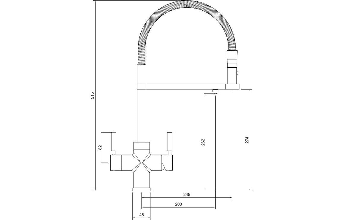 Abode 3 IN 1 Professional Monobloc Tap - Brushed Nickel  PT1123
