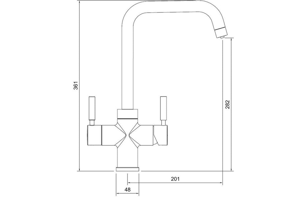 Abode Propure 4 IN 1 Quad Spout Monobloc Tap - Brushed Nickel PT1161