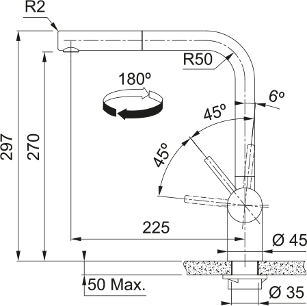 Franke Atlas Neo Pull-Out Nozzle Tap – Copper (115.0638.842)