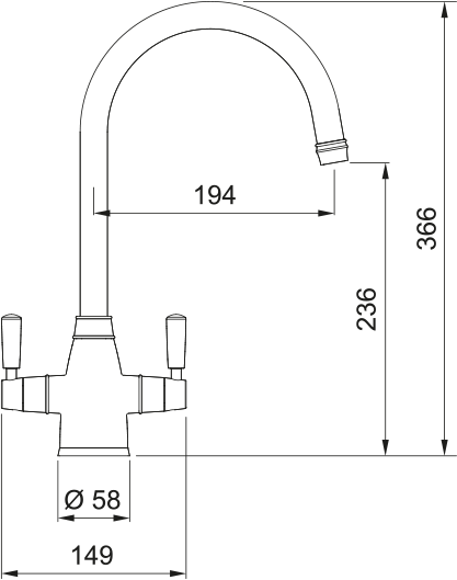 Franke Gloriana Twin Lever Brass 115.0711.945
