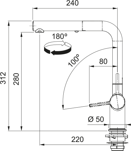 Franke Active L Spout Dual Spray Pull Down MB 115.0653.382