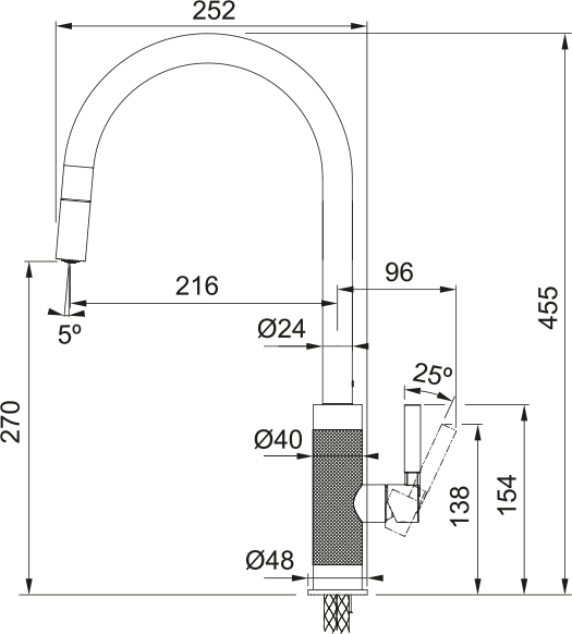 Franke Tessuto J Pull-Out Nozzle Brass 115.0692.199