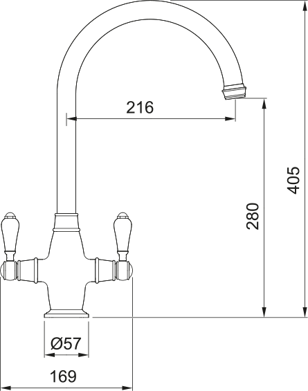 Franke Gloriana Classic Twin Lever Decor Steel 115.0712.036