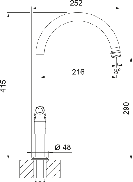 Franke Gloriana Classic Bridge Lever PN 115.0712.046