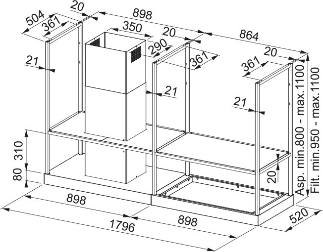 Franke Mythos T-Shelf FMY BK MATT F180 325.0678.073