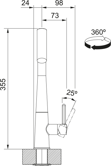 Franke Icon Pull Out Jet Shower Matt Black 115.0625.190