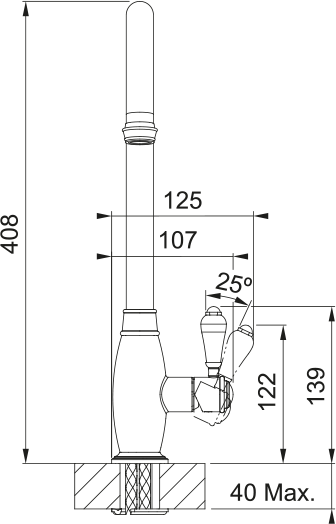 Franke Gloriana Classic Side Lever PN 115.0712.040