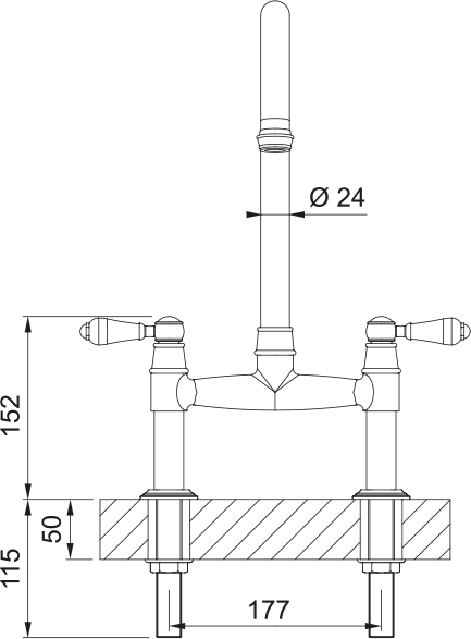 Franke Gloriana Classic Bridge Lever PN 115.0712.046